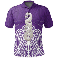 Polynesian Pride Apparel Maori Moko Tattoo, Manaia Pounamu Polo Shirt Purple Unisex Purple - Polynesian Pride