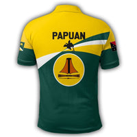 Polynesian Pride Apparel Jiwaka Polo Shirt PNG Flag Style - Polynesian Pride