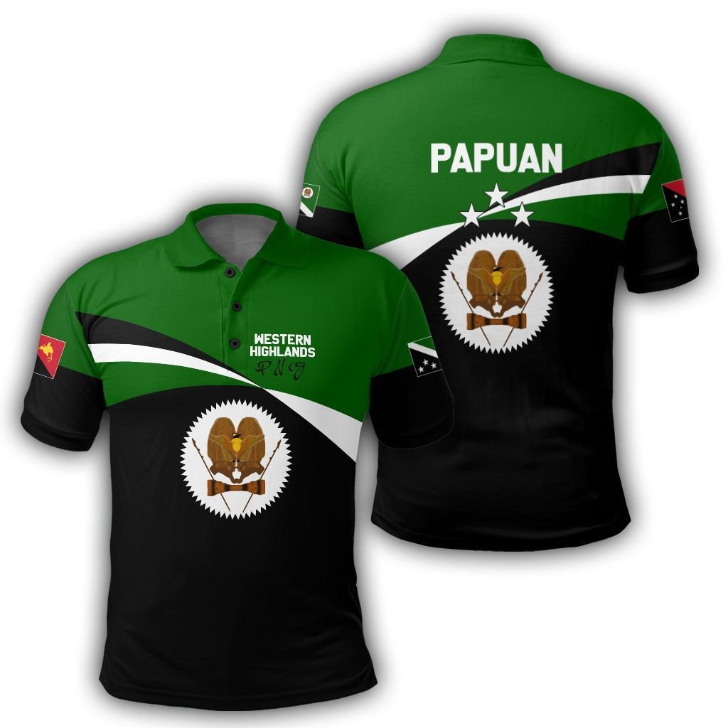 Polynesian Pride Apparel Western Highlands Polo Shirt PNG Flag Style - Polynesian Pride