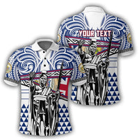 Polynesian Pride Apparel Polo Shirt Hawaiian Polo Shirt Flag Kakau Pattern Stronic Style Unisex White - Polynesian Pride