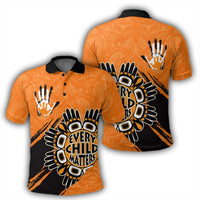 Polynesian Pride Apparel Orange Shirt Day Polo Shirt Every Child Matters Handprints Polo Shirt - Polynesian Pride