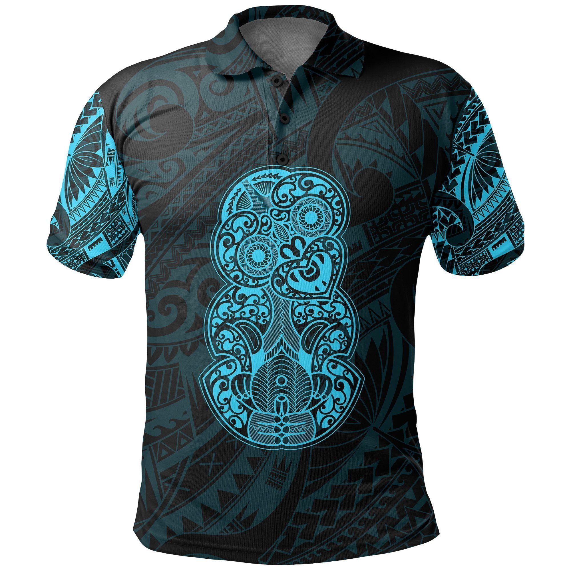 Polynesian Pride Apparel Hei Tiki Maori Tattoo Polo Shirt Blue Unisex Blue - Polynesian Pride