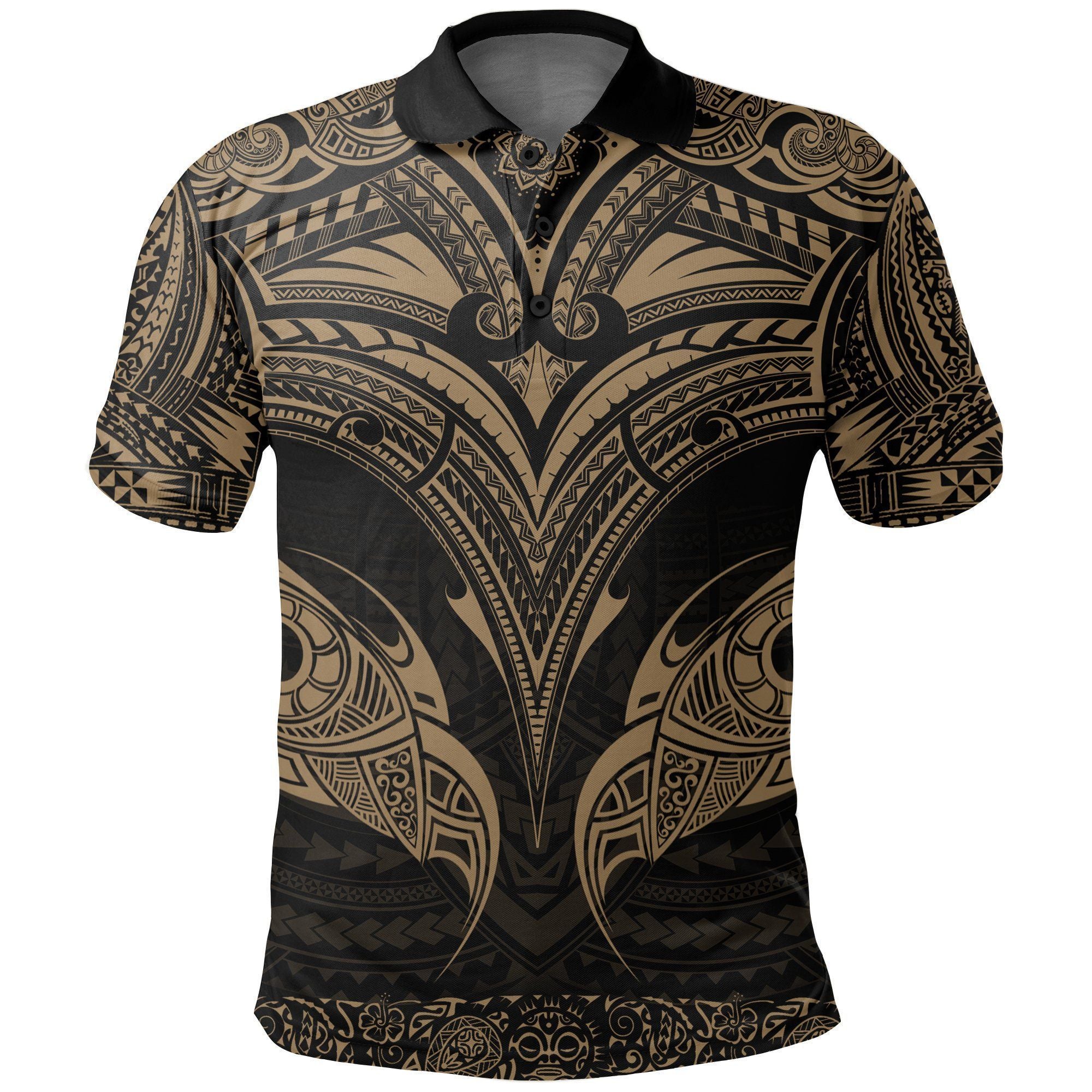 Polynesian Pride Apparel New Zealand The Mana Maori Polo Shirt Gold Unisex Gold - Polynesian Pride