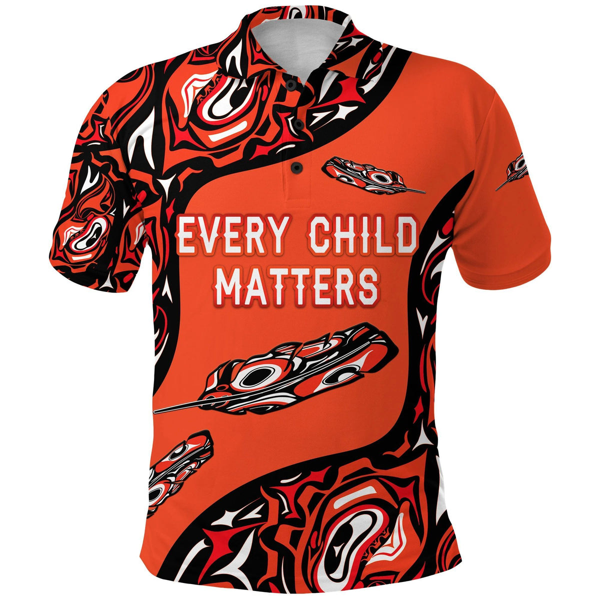 Polynesian Pride Apparel Orange Shirt Day Polo Shirt Every Child Matters Aboriginal Feather Unisex Orange - Polynesian Pride