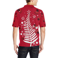 Polynesian Pride Apparel New Zealand Polo Shirt Silver Fern Christmas Tree - Polynesian Pride