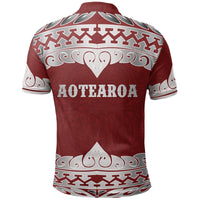 Polynesian Pride Apparel Aotearoa Polo Shirt Koru Heart Red - Polynesian Pride