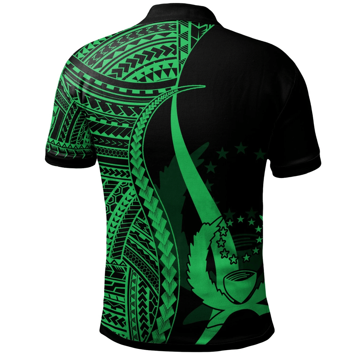 Polynesian Pride Apparel Pohnpei Polo Shirt Green Polynesian Tentacle Tribal Pattern - Polynesian Pride