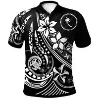 Polynesian Pride Apparel Chuuk Polo Shirt The Flow Of The Ocean Unisex Black - Polynesian Pride