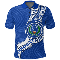 Polynesian Pride Apparel Pohnpei Polo Shirt Micronesia Pride Blue Unisex Blue - Polynesian Pride