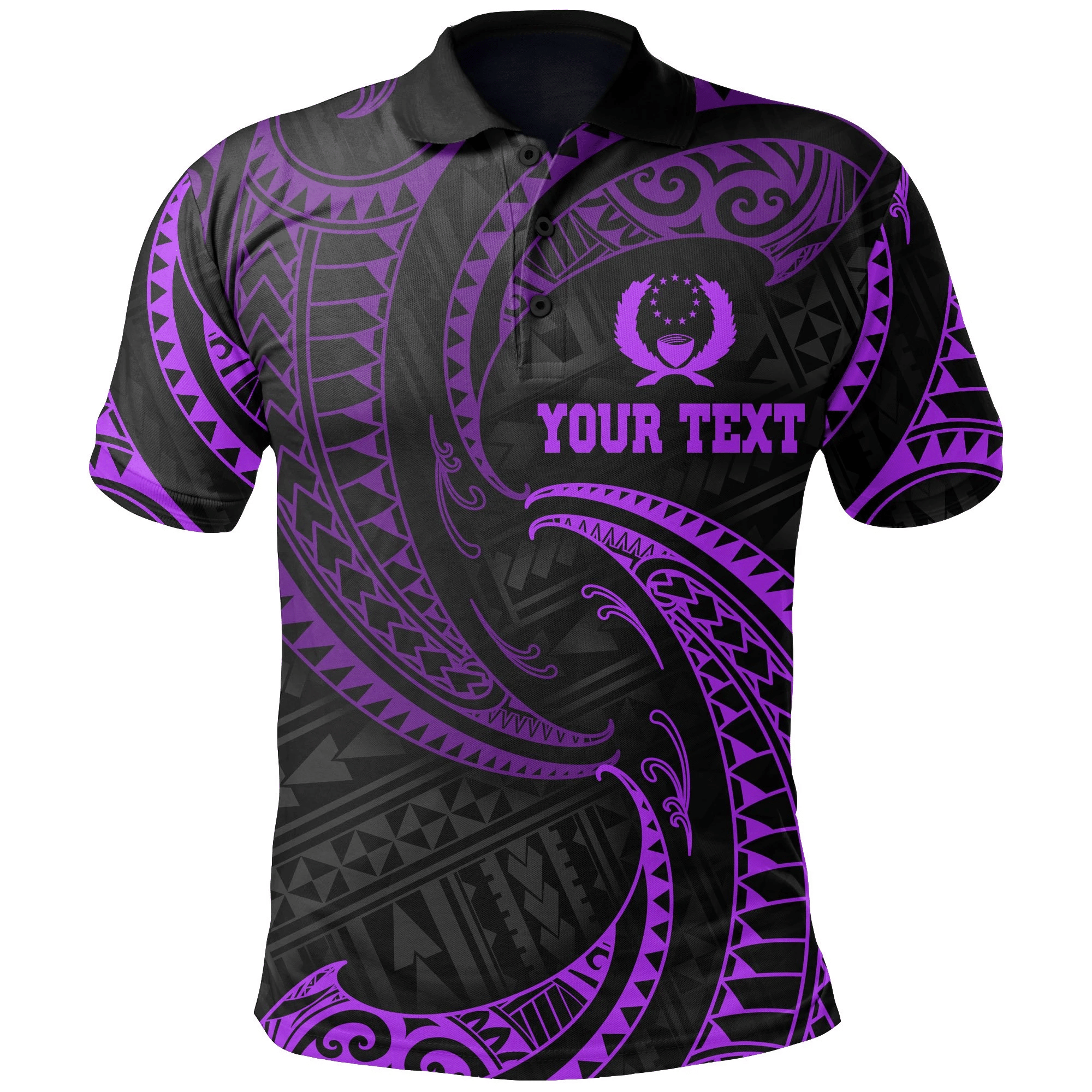 Polynesian Pride Apparel Pohnpei Micronesia Custom Polo Shirt Purple Tribal Wave Unisex Purple - Polynesian Pride