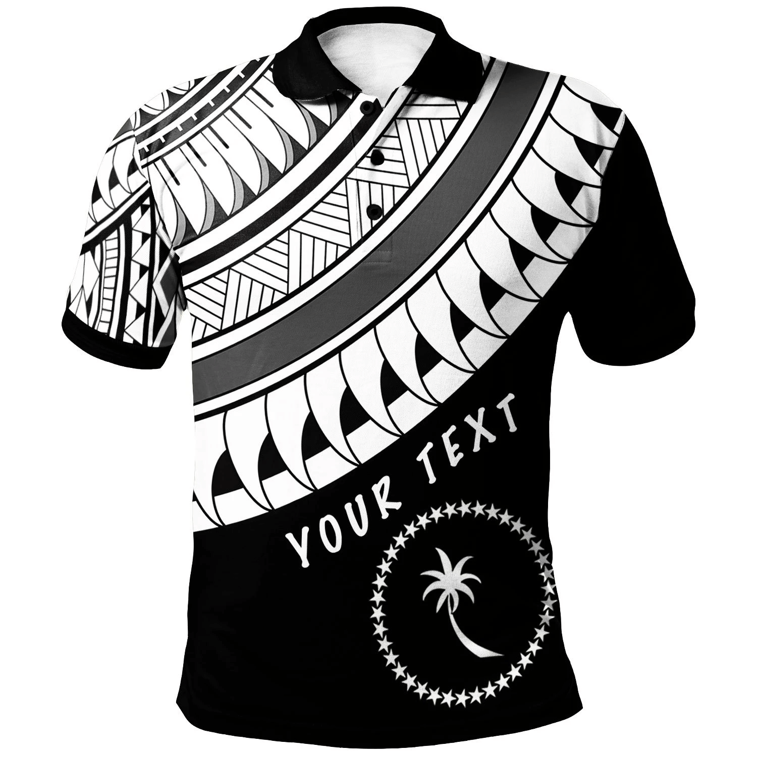 Polynesian Pride Apparel Chuuk Custom Polo Shirt Ginger Lei Pattern White Unisex Blue - Polynesian Pride