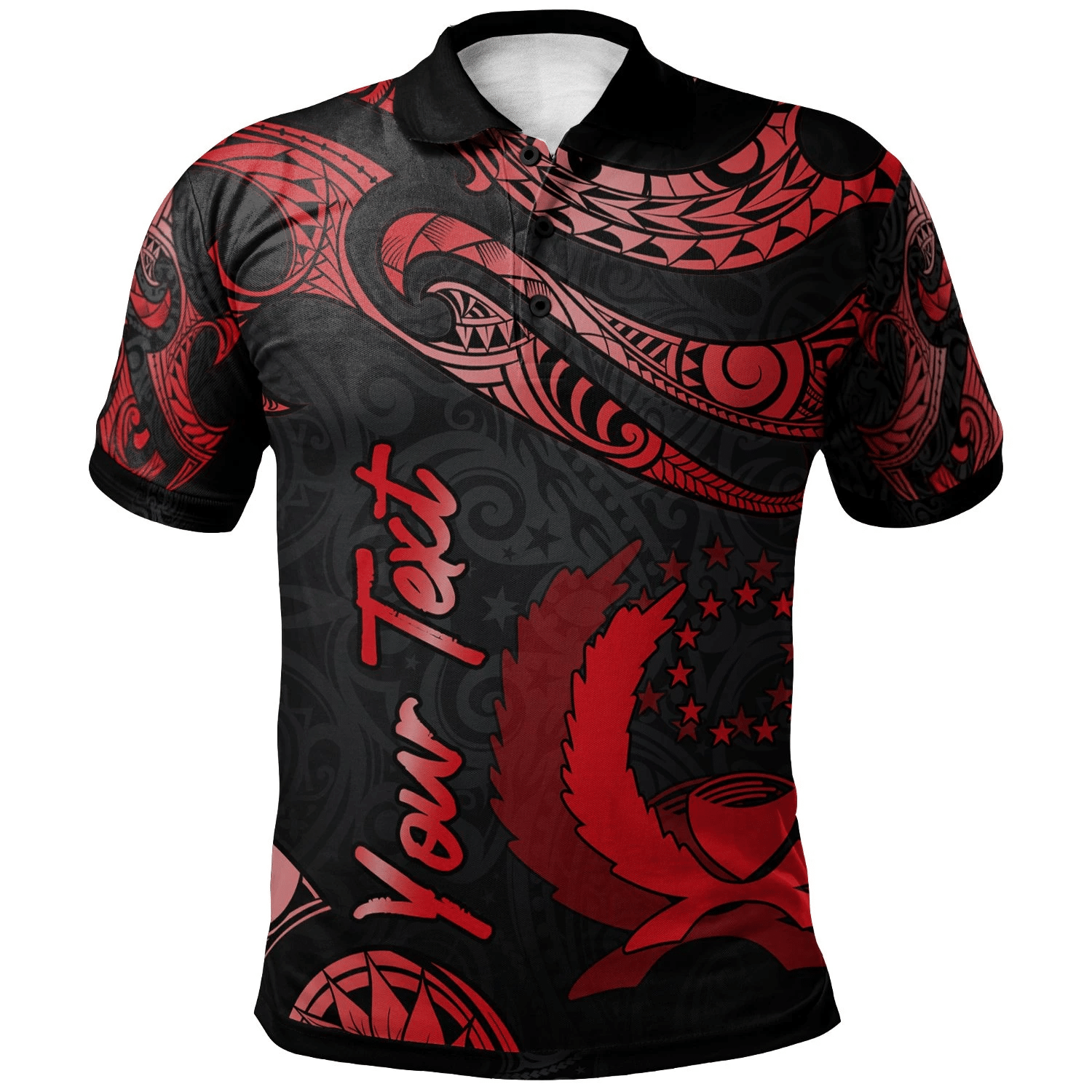 Polynesian Pride Apparel Pohnpei Micronesia Custom Polo Shirt Polynesian Tattoo Red Version Unisex Red - Polynesian Pride