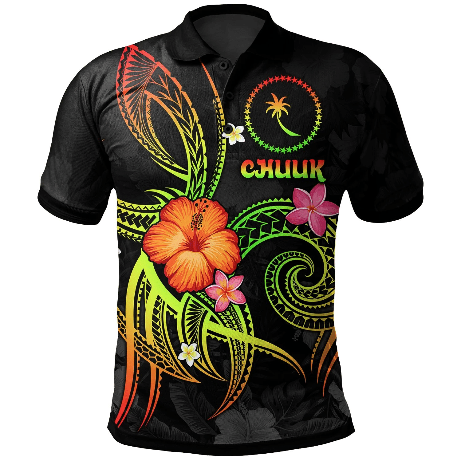 Polynesian Pride Apparel Chuuk Polynesian Polo Shirt Legend of Chuuk (Reggae) Unisex Reggae - Polynesian Pride