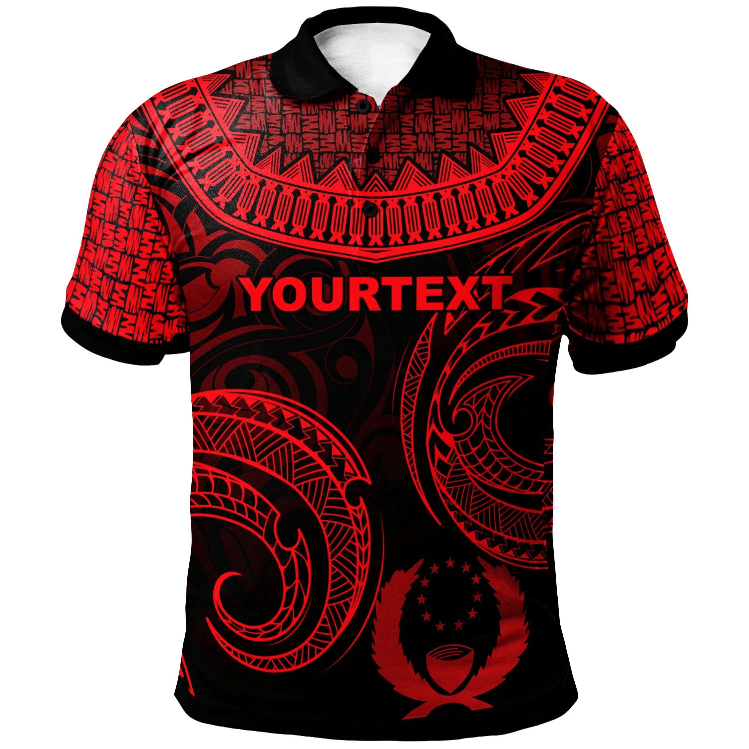 Polynesian Pride Apparel Pohnpei Custom Polo Shirt Unique Serrated Texture Red Unisex Red - Polynesian Pride