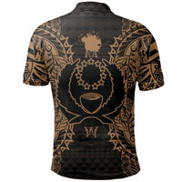 Polynesian Pride Apparel Pohnpei Polo Shirt Pohnpei Flag Map Polynesian Tattoo Gold - Polynesian Pride