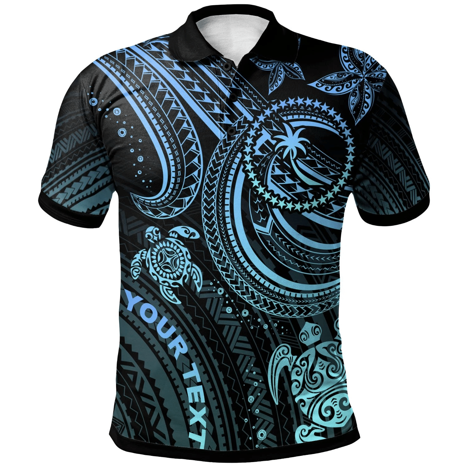 Polynesian Pride Apparel Chuuk Custom Polo Shirt Blue Turtle Unisex Blue - Polynesian Pride