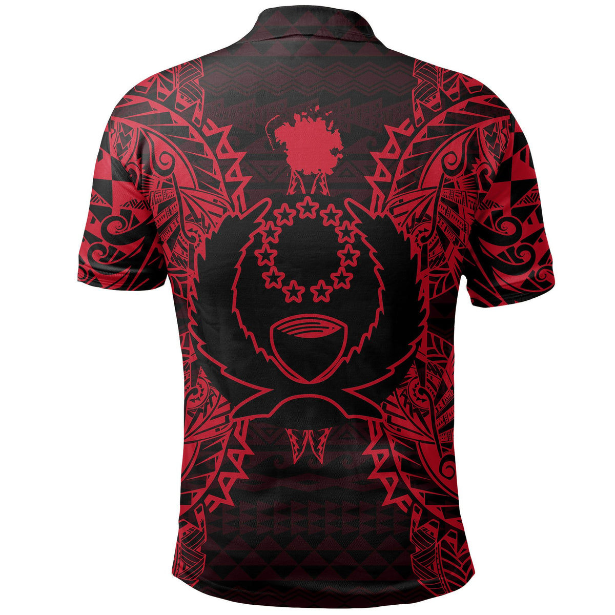 Polynesian Pride Apparel Pohnpei Polo Shirt Pohnpei Flag Map Polynesian Tattoo Red - Polynesian Pride