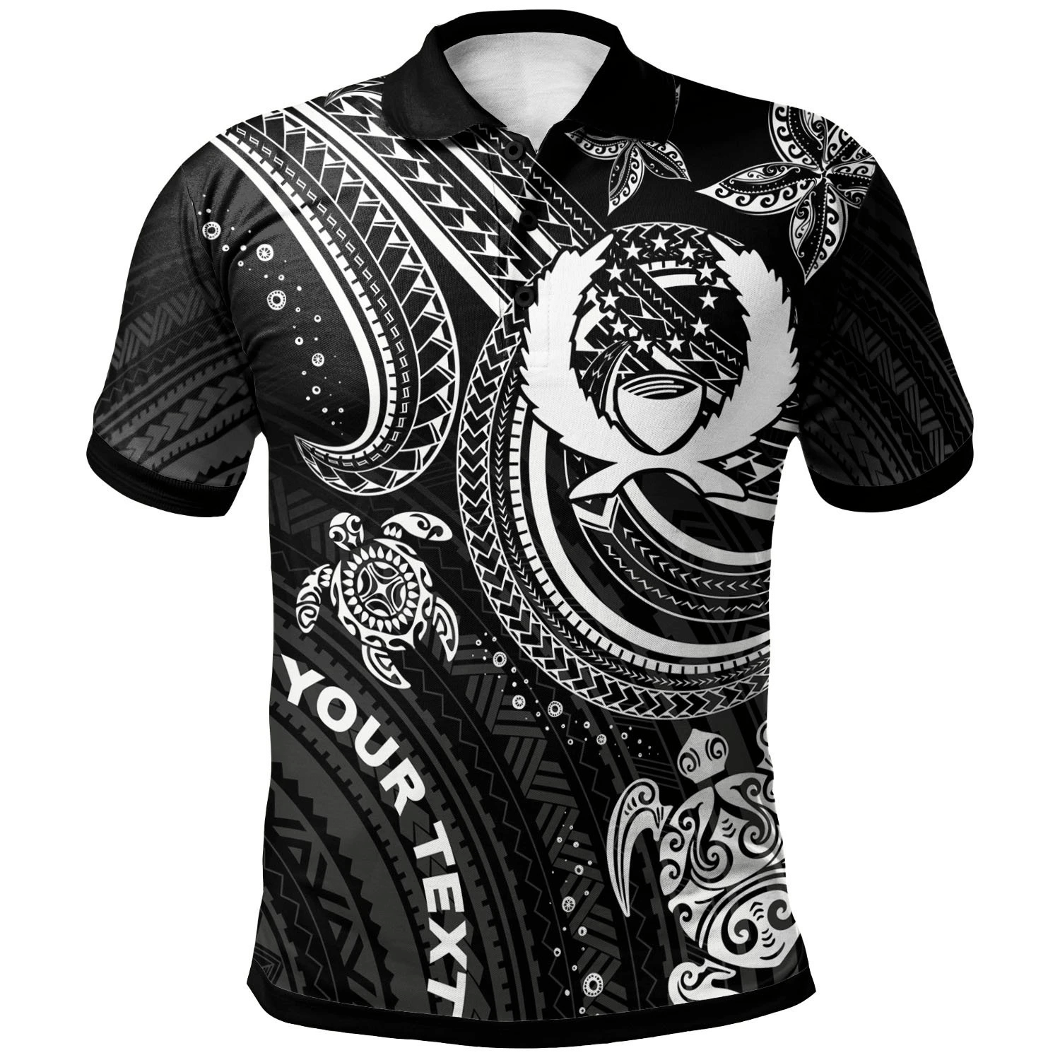 Polynesian Pride Apparel Pohnpei Custom Polo Shirt White Turtle Unisex White - Polynesian Pride