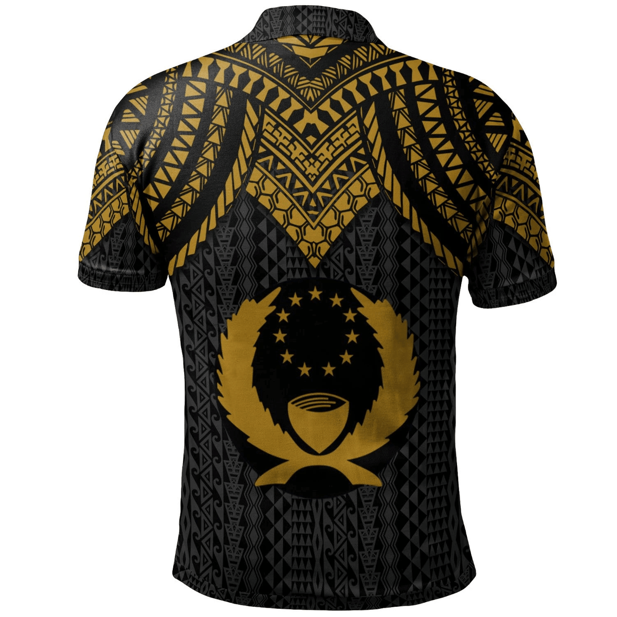 Polynesian Pride Apparel Pohnpei Polo Shirt Polynesian Armor Style Gold - Polynesian Pride