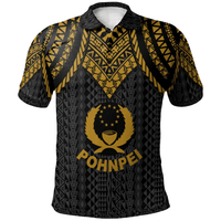 Polynesian Pride Apparel Pohnpei Polo Shirt Polynesian Armor Style Gold Unisex Gold - Polynesian Pride