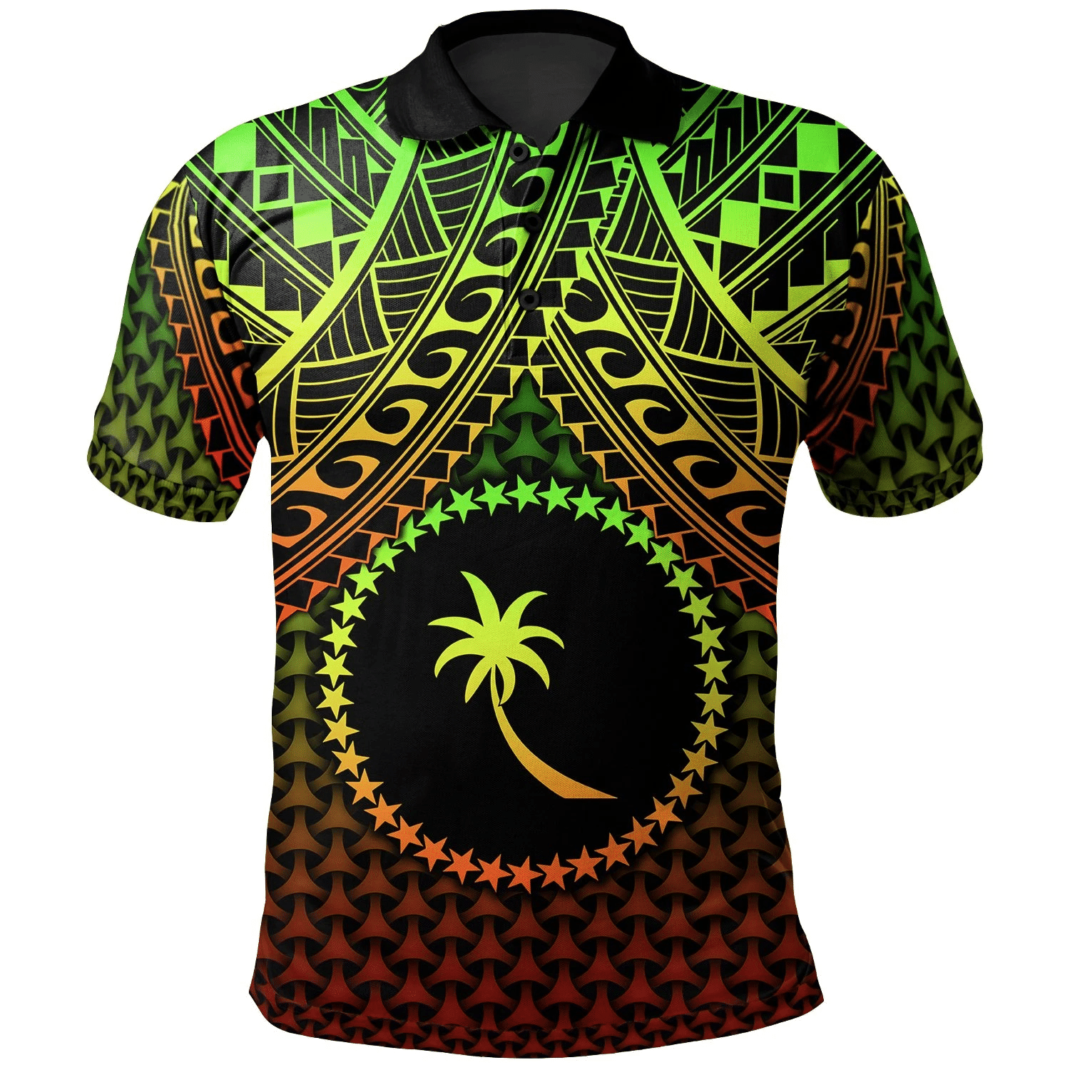 Polynesian Pride Apparel Polynesian Chuuk Polo Shirt Reggae Vintage Polynesian Patterns Unisex Reggae - Polynesian Pride