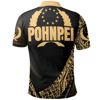 Polynesian Pride Apparel Pohnpei State Polo Shirt Gold Polynesian Patterns Sport Style - Polynesian Pride
