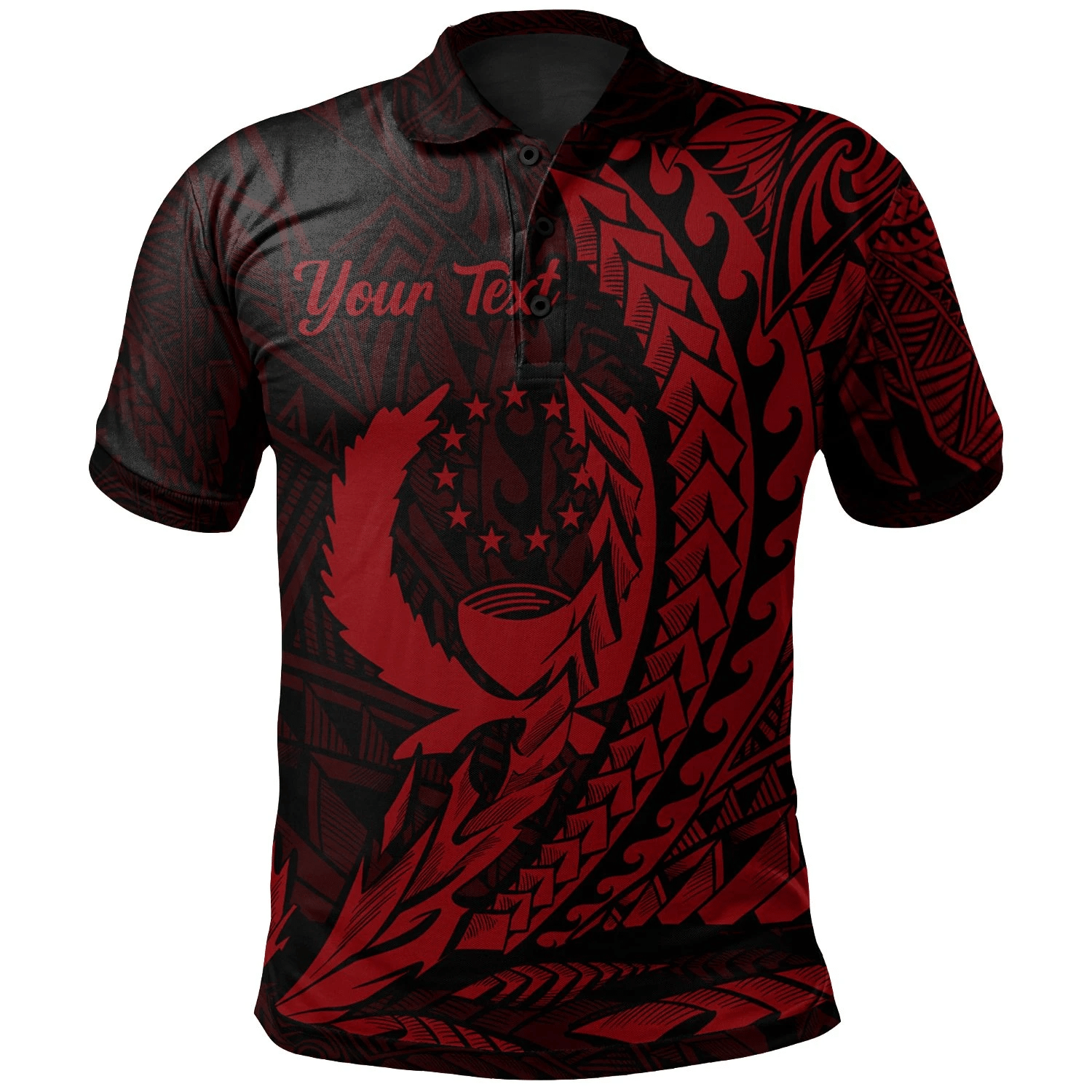 Polynesian Pride Apparel Pohnpei State Polo Shirt Red Custom Wings Style Unisex Black - Polynesian Pride