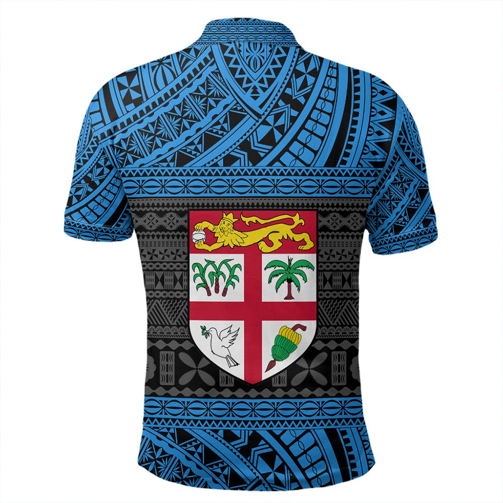 Polynesian Pride Apparel Polo Shirt Fiji Polo Shirt Flag Tapa Art Style - Polynesian Pride
