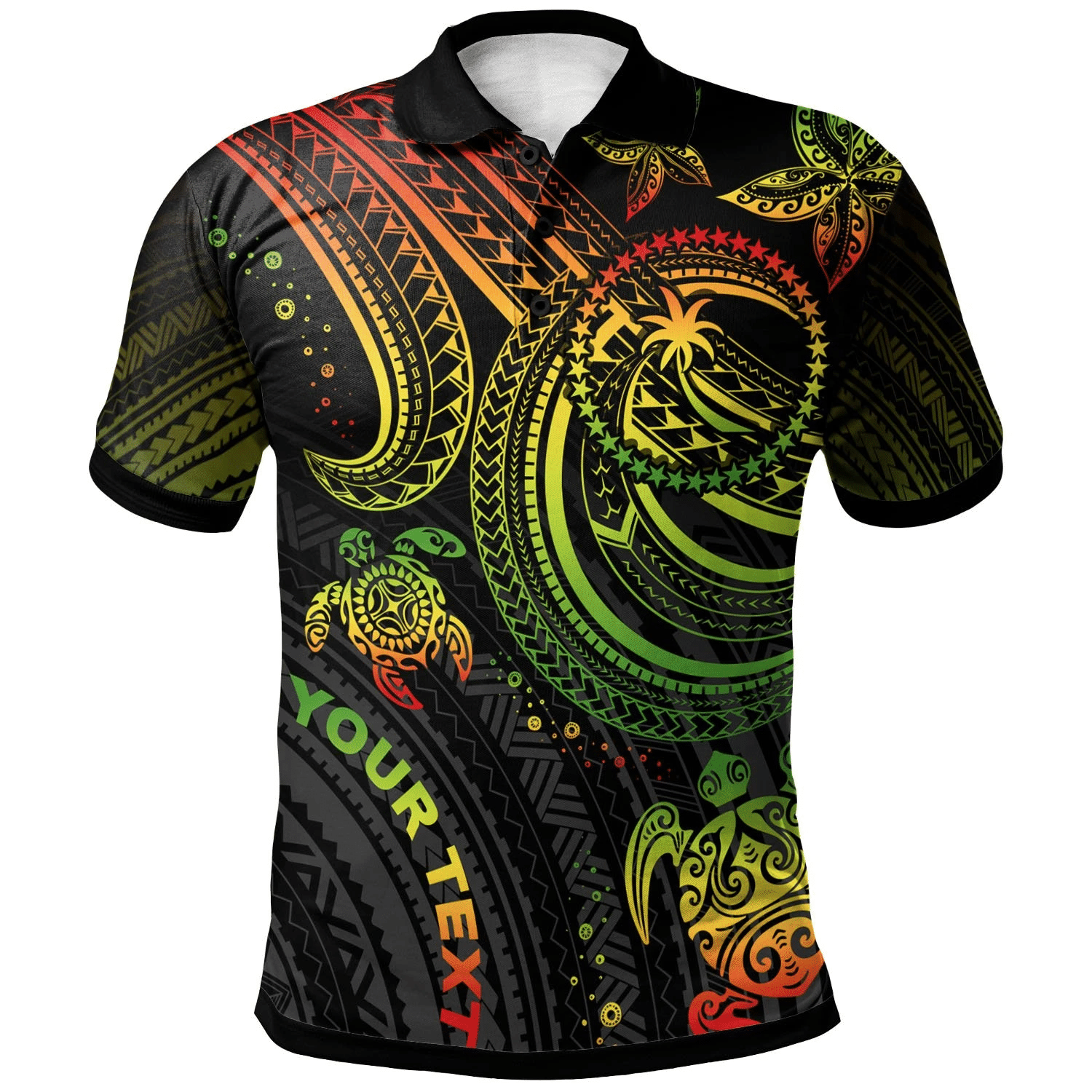 Polynesian Pride Apparel Chuuk Custom Polo Shirt Reggae Turtle Unisex Reggae - Polynesian Pride