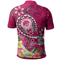 Polynesian Pride Apparel FSM Polo Shirt Turtle Plumeria (PINK) - Polynesian Pride