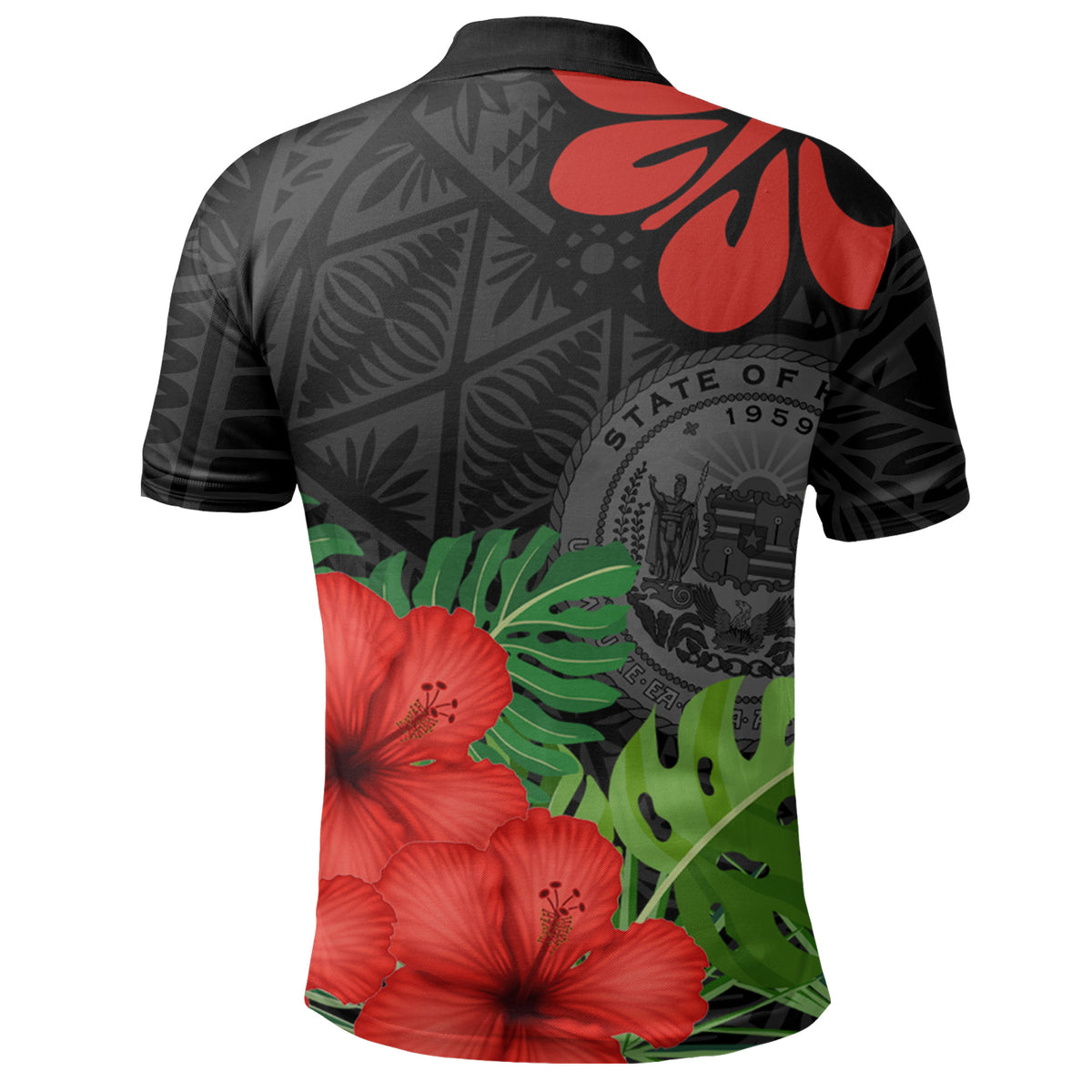 Polynesian Pride Apparel Hawaii Polo Shirt Hawaii Polynesian Hibiscus Polo Shirt - Polynesian Pride