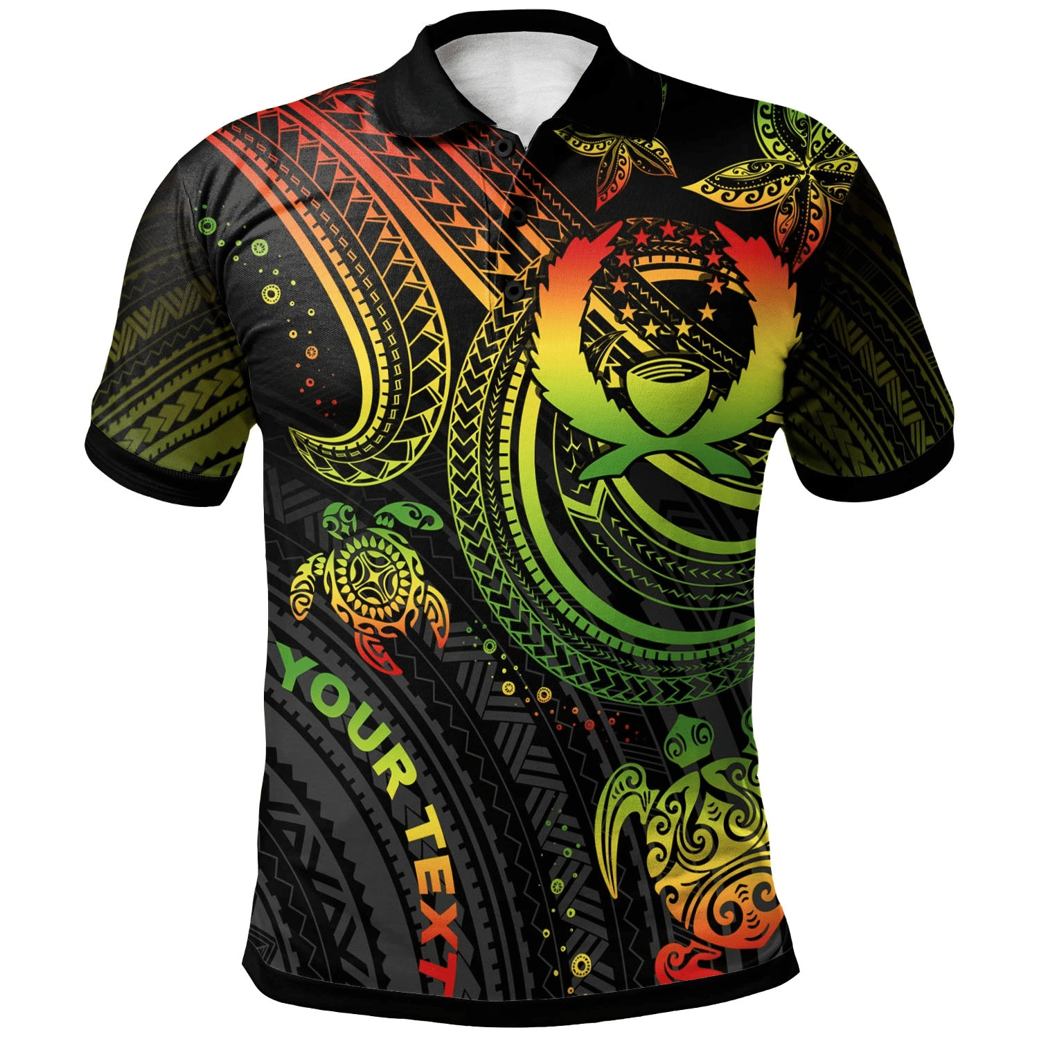 Polynesian Pride Apparel Pohnpei Custom Polo Shirt Reggae Turtle Unisex Reggae - Polynesian Pride