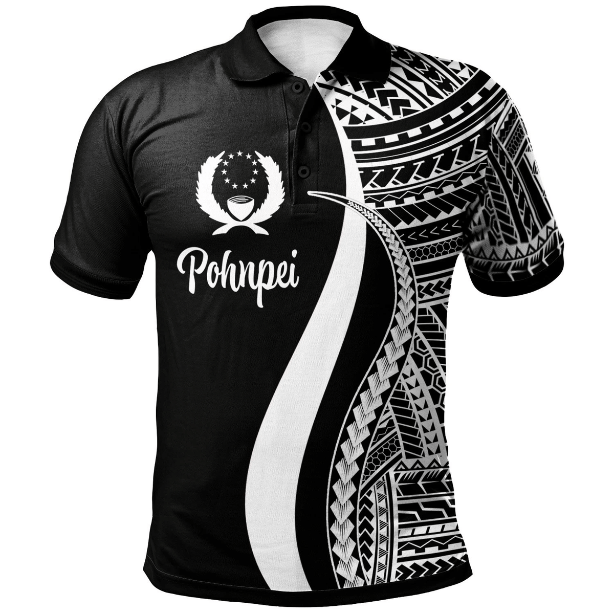 Polynesian Pride Apparel Pohnpei Polo Shirt White Polynesian Tentacle Tribal Pattern Unisex White - Polynesian Pride