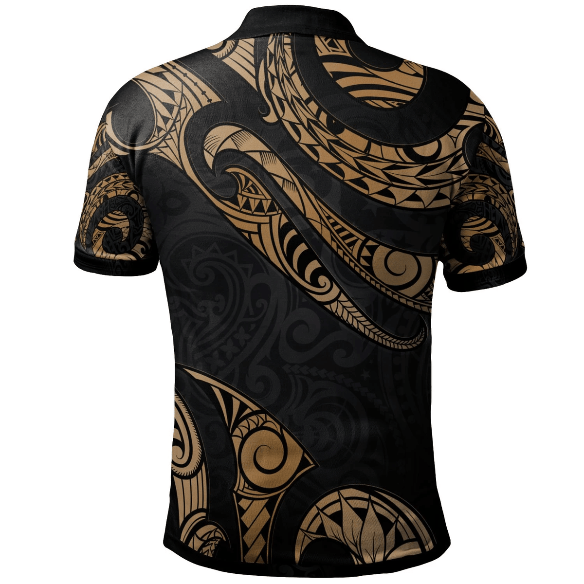 Polynesian Pride Apparel Pohnpei Polo Shirt Polynesian Tattoo Gold Version - Polynesian Pride