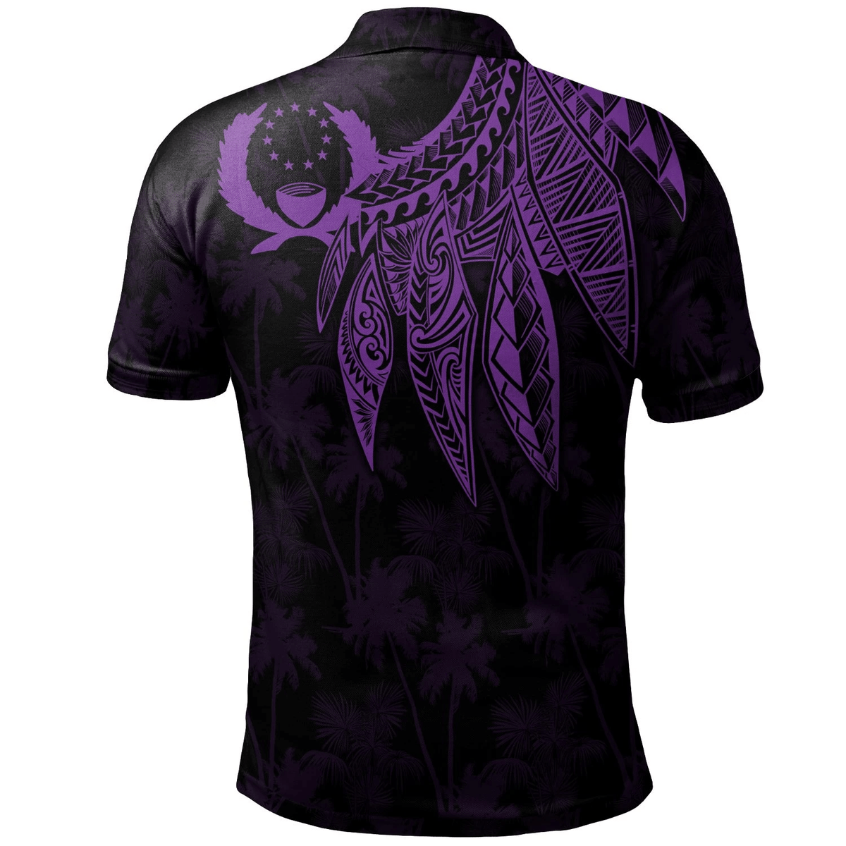 Polynesian Pride Apparel Pohnpei Polo Shirt Polynesian Wings (Purple) - Polynesian Pride