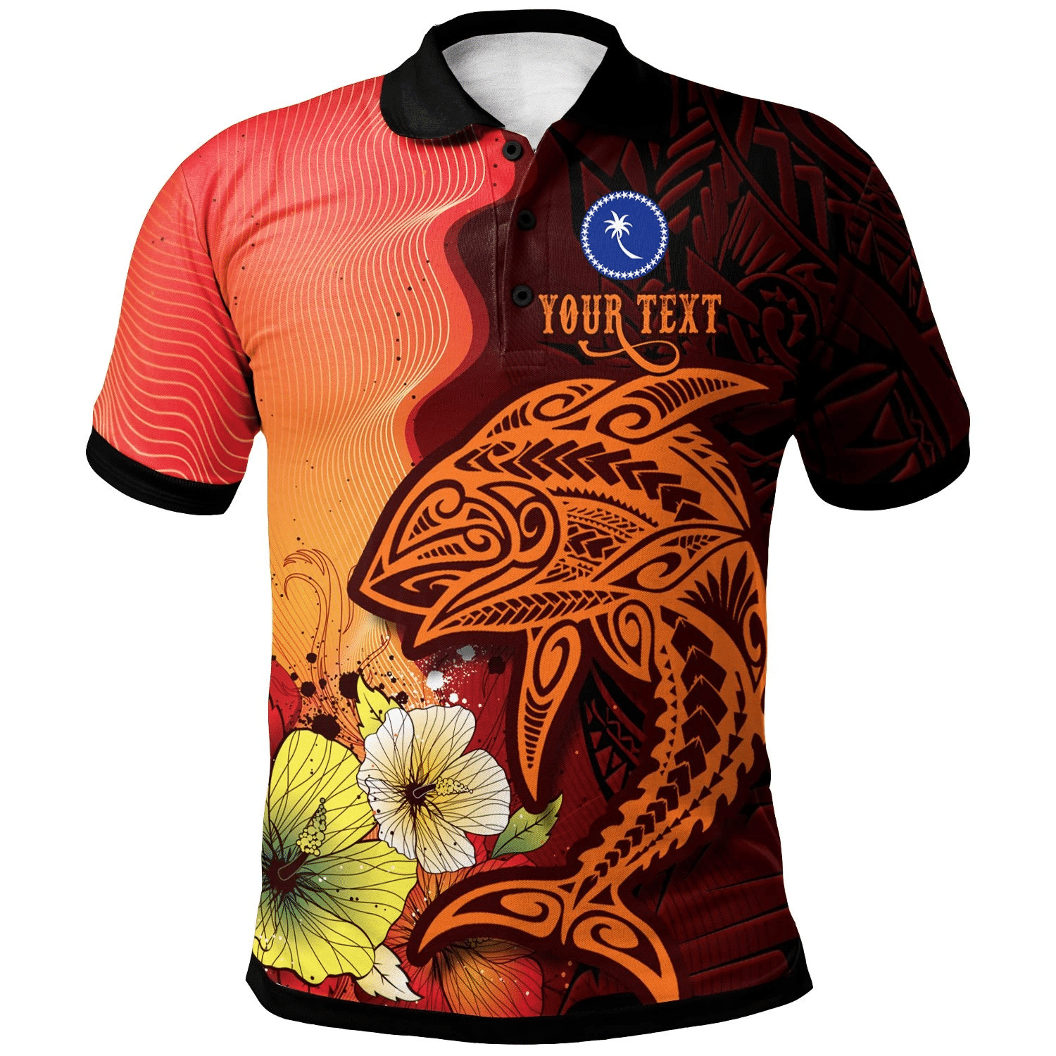 Polynesian Pride Apparel Chuuk Custom Polo Shirt Tribal Tuna Fish Unisex Orange - Polynesian Pride