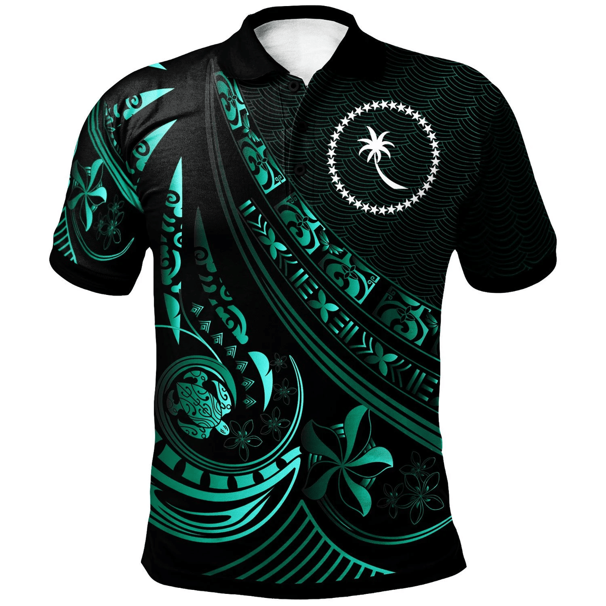 Polynesian Pride Apparel Chuuk Polo Shirt The Flow Of The Ocean Green Unisex Green - Polynesian Pride