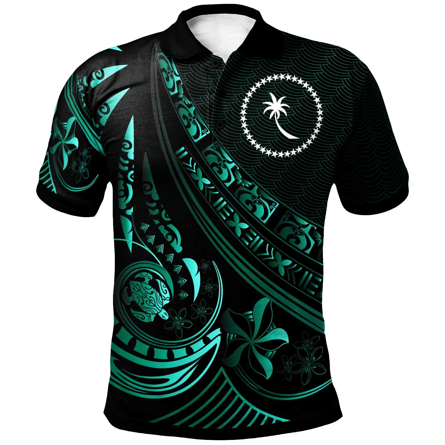 Polynesian Pride Apparel Chuuk Polo Shirt The Flow Of The Ocean Green Unisex Green - Polynesian Pride