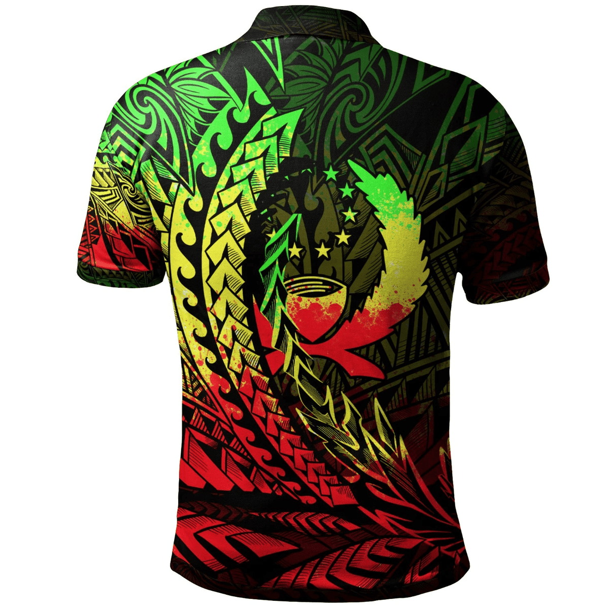 Polynesian Pride Apparel Pohnpei State Polo Shirt Reggae Wings Style - Polynesian Pride
