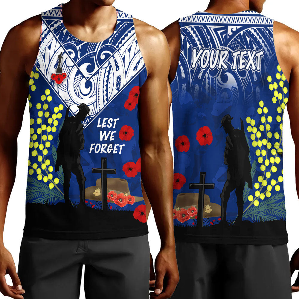 Polynesian Pride Clothing - (Custom) New Zealand Soldier Men Tank Top Black - Polynesian Pride