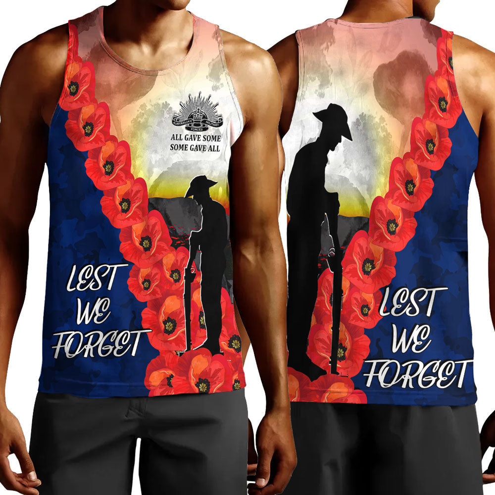 Polynesian Pride Clothing - Anzac Day All Gave Some Men Tank Top Black - Polynesian Pride