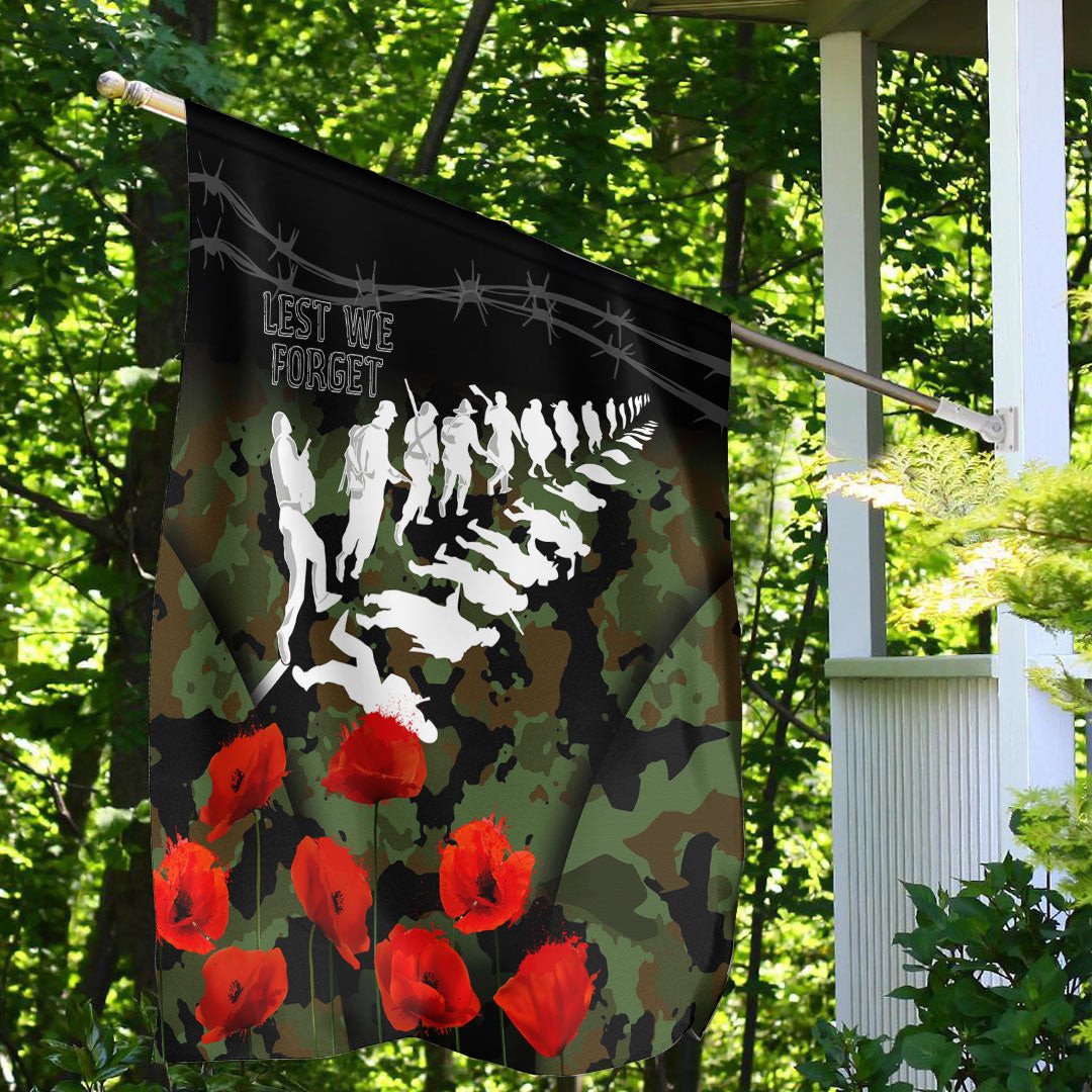 Polynesian Pride Flag - New Zealand Anzac Lest We Forget Poppy Camo Flag - Polynesian Pride