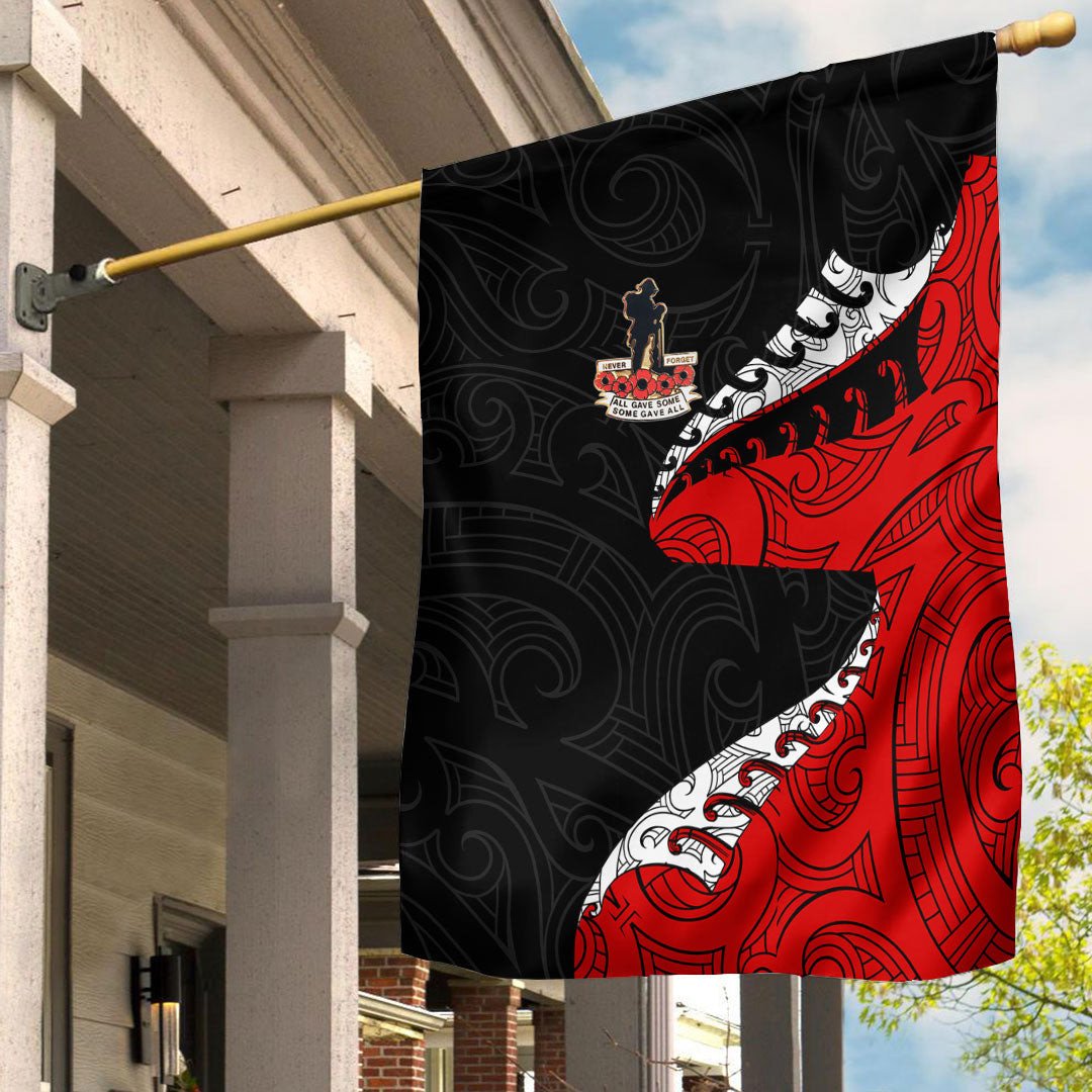 Polynesian Pride Flag - Anzac Poppy Fern Flag - Polynesian Pride