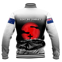 Polynesian Pride Clothing - New Zealand Anzac Day Silhouette Soldier Baseball Jacket - Polynesian Pride