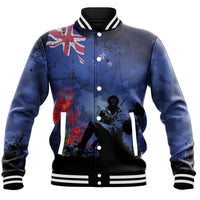 Polynesian Pride Clothing - New Zealand Anzac Day Soldier & Poppy Camouflage Baseball Jacket - Polynesian Pride
