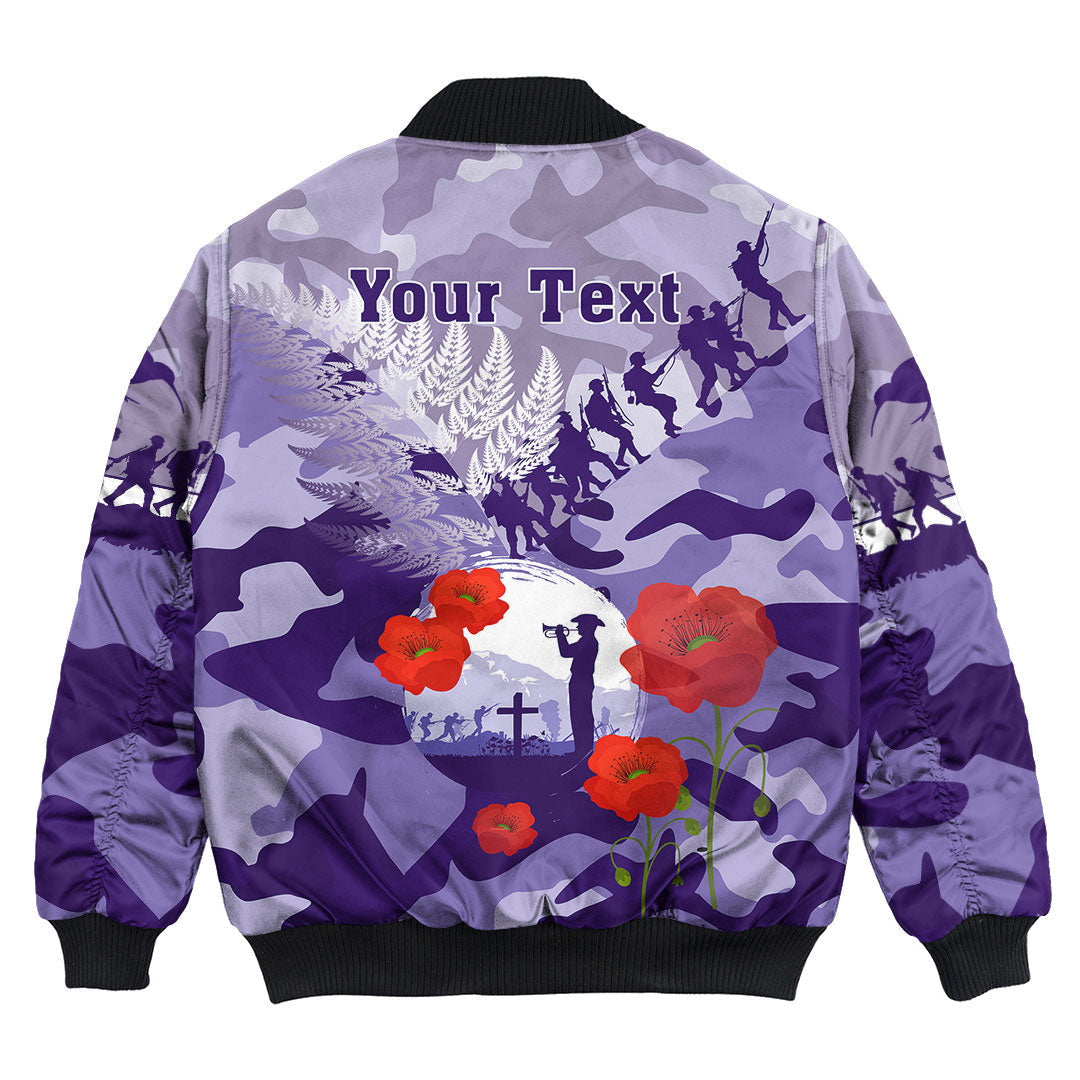 Polynesian Pride Clothing - (Custom) New Zealand Anzac Fern And Camouflage Bomber Jacket - Polynesian Pride