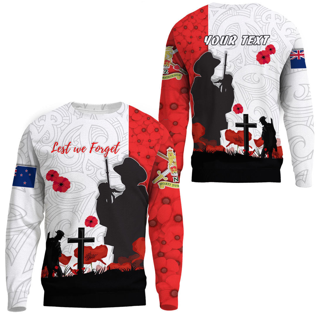 Polynesian Pride Clothing - (Custom) New Zealand Anzac Lest We Forget.Sweatshirt Unisex Black - Polynesian Pride