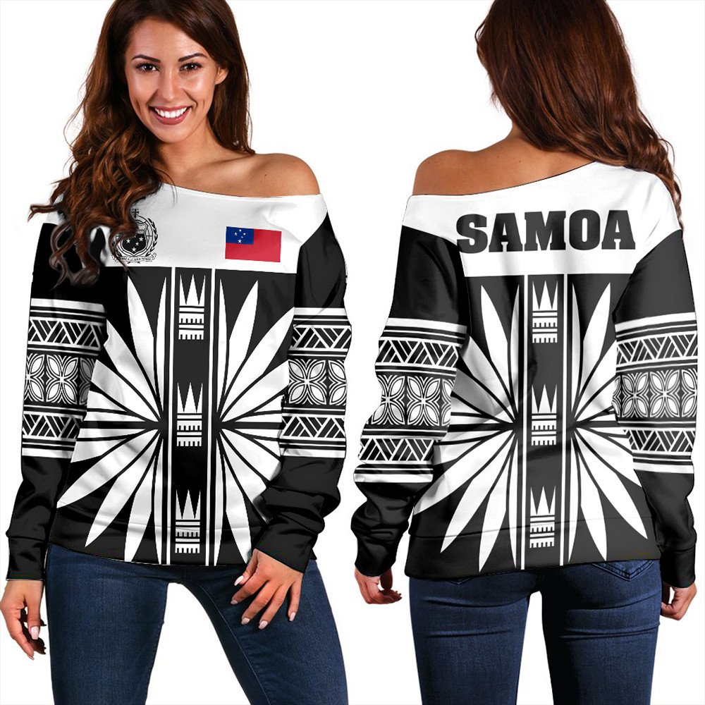 Polynesian Pride Sweatshirt - Samoa Black Saturday Women Off Shoulder LT10 Women Black - Polynesian Pride