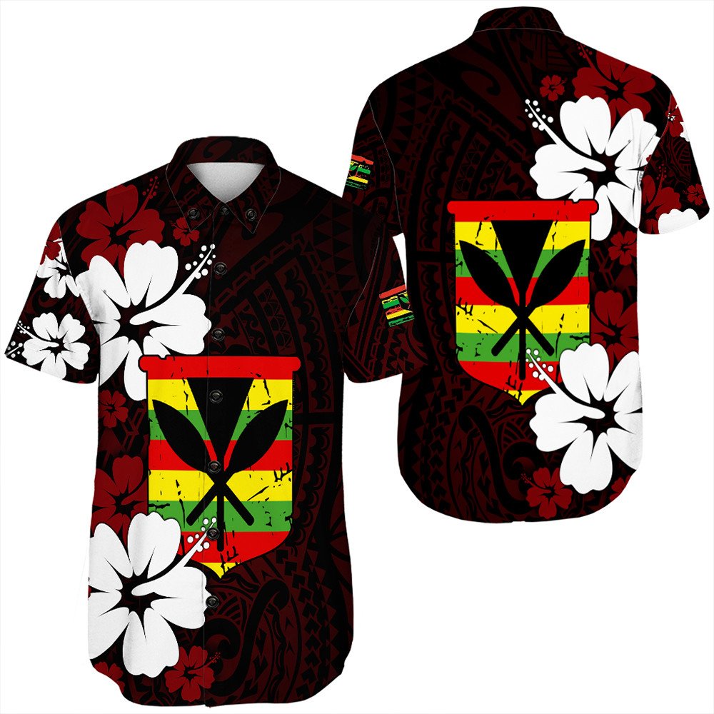 Polynesian Pride Short Sleeve Shirt - Hawaii Kanaka Hibiscus Style Short Sleeve Shirt LT10 - Polynesian Pride