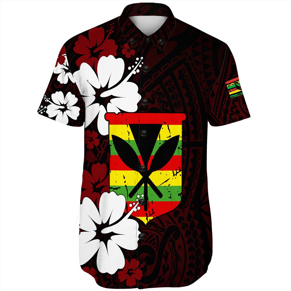 Polynesian Pride Short Sleeve Shirt - Hawaii Kanaka Hibiscus Style Short Sleeve Shirt LT10 Unisex Red - Polynesian Pride